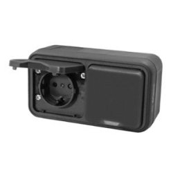Commel Dupla Szer Alj IP55 043-112
250V Antracit