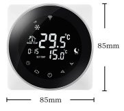 TGR86/87 programozható WIFI termosztát
fekete kerek érintő képernyő, 16A,