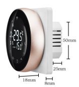 TGR86/87 programozható WIFI termosztát
fekete kerek érintő képernyő, 16A,