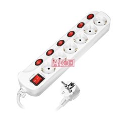Anco Kapcsolós Elosztó 6-os 1,5-m 321269
3x1,5mm 16A